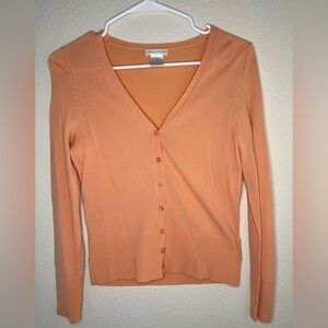 Women's Orange Cardigan Sweater